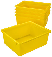 SCHOOL SMART DEEP STORAGE BIN - 10-3/4 X 13-3/8 X 5-1/4  - YELLOW - PACK OF 5