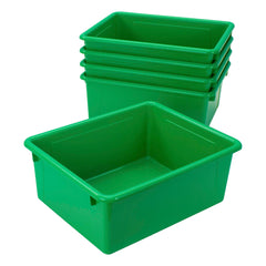 SCHOOL SMART DEEP STORAGE BIN - 10-3/4 X 13-3/8 X 5-1/4  - GREEN - PACK OF 5