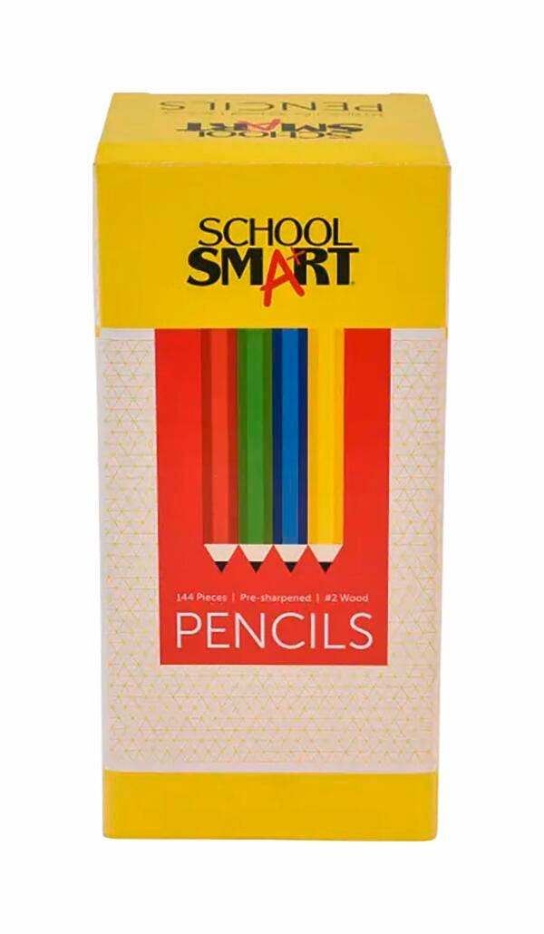 PENCIL #2 PRE-SHARPENED ASST COLORS PACK OF 144 - SCHOOL SMART