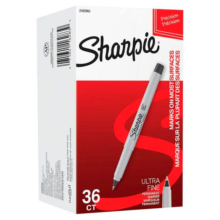 MARKER SHARPIE BLACK ULTRA FINE PACK OF 36