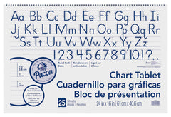 PAPER CHART TABLET PACON 24X16 IN 1.5 RULED 25 SHTS