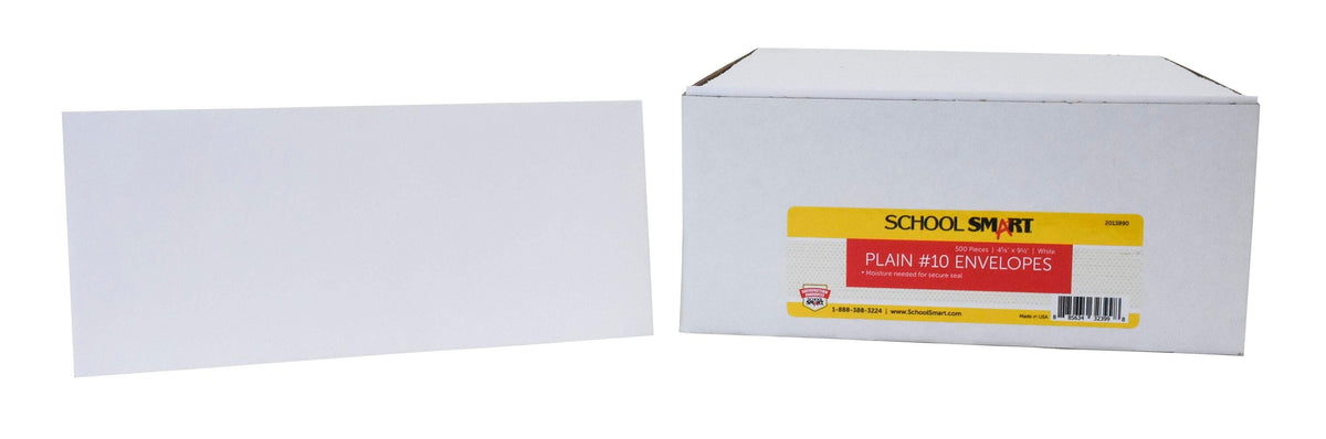 ENVELOPE WHITE 4.125X9.5 BX OF 500 SCHOOL SMART