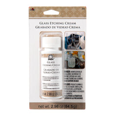CREAM GLASS ETCHING FOLKART 2.98 OZ