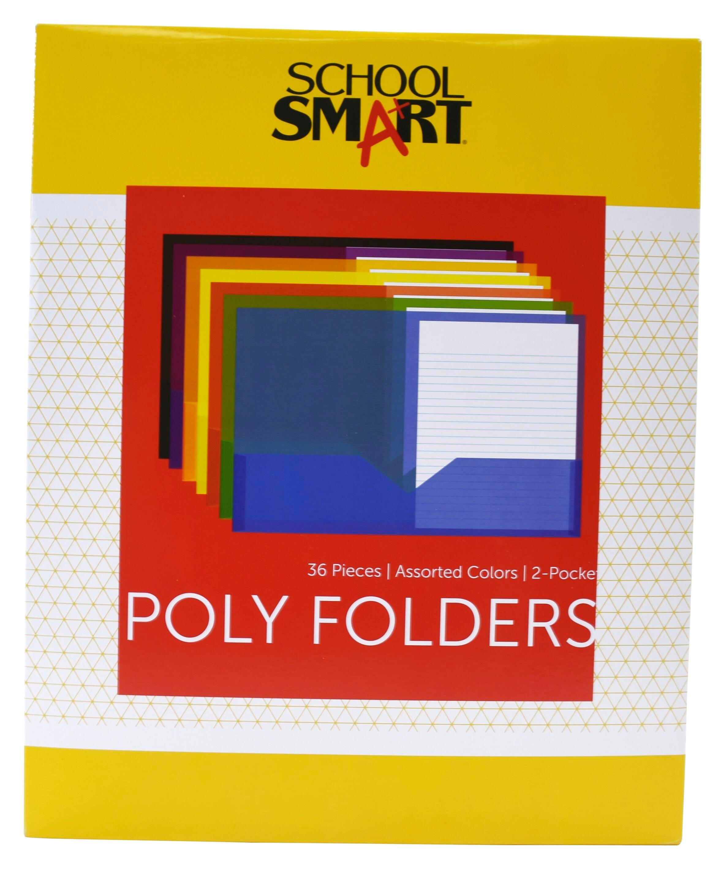 FOLDER 2-POCKET POLY ASST SET OF 36 SCHOOL SMART