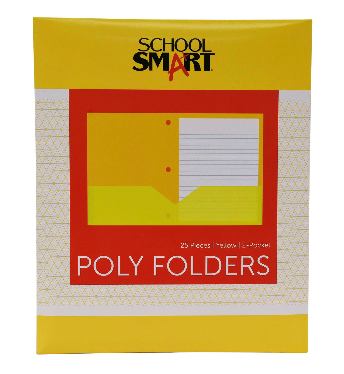 FOLDER 2-POCKET POLY 3HP YELLOW PACK OF 25 SCHOOL SMART