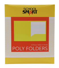 FOLDER 2-POCKET POLY YELLOW PACK OF 25 SCHOOL SMART