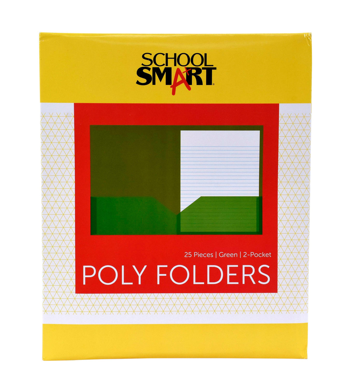 FOLDER 2-POCKET POLY GREEN PACK OF 25 SCHOOL SMART