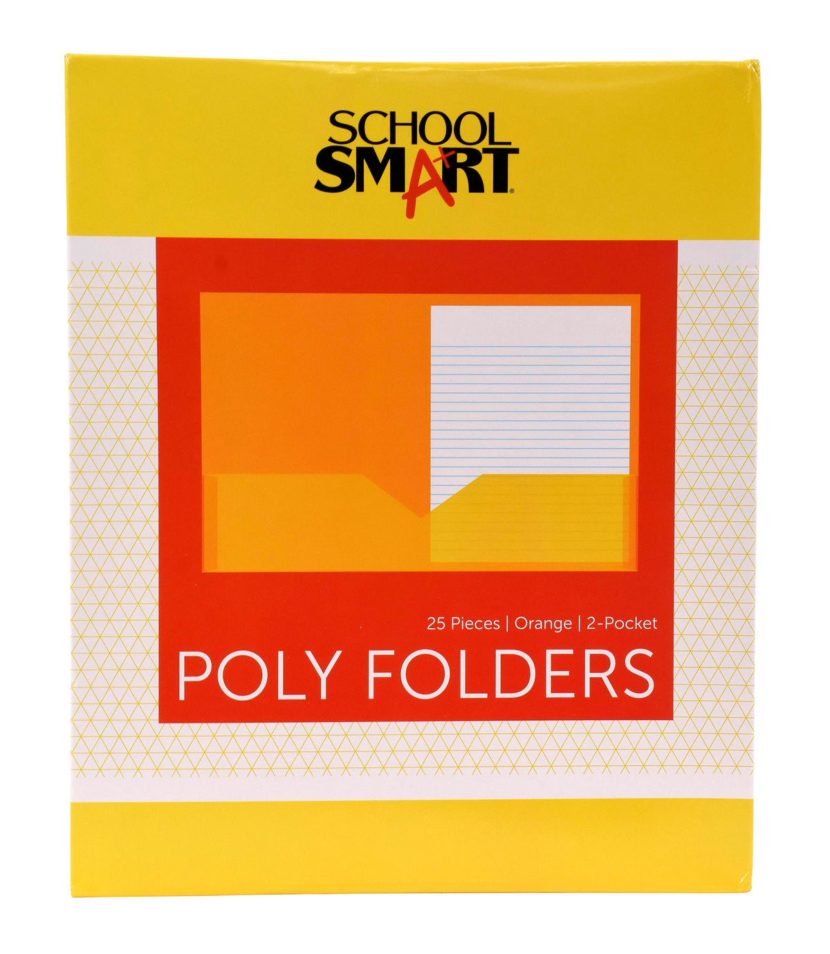 FOLDER 2-POCKET POLY ORANGE PACK OF 25 SCHOOL SMART