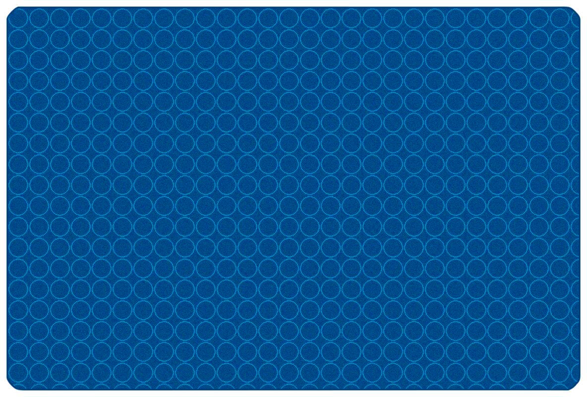 CARPETS FOR KIDS - KIDSOFT COMFORTING CIRCLES - 6 FT X 9 FT RECTANGLE - PRIMARY BLUE