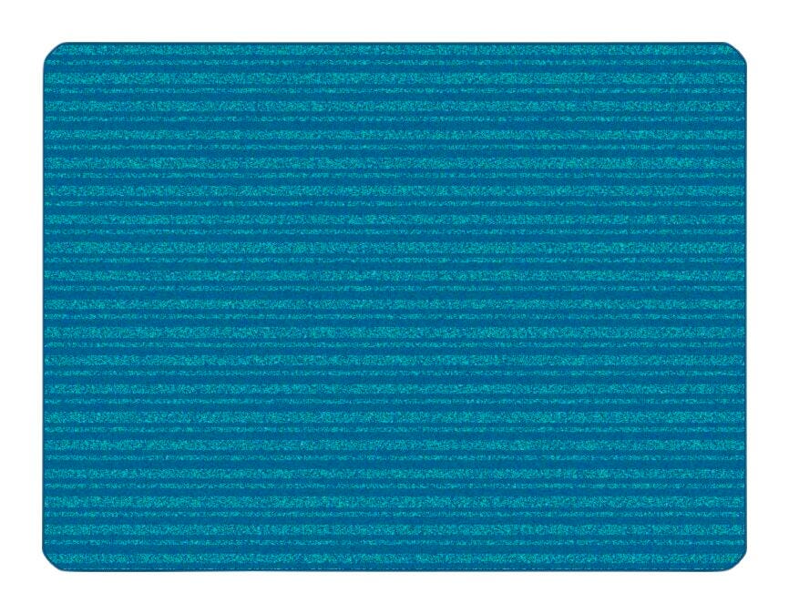 CARPETS FOR KIDS - KIDSOFT SUBTLE STRIPES - 3 FT X 4 FT RECTANGLE - BLUE/TEAL