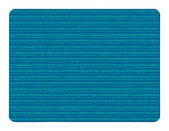 CARPETS FOR KIDS - KIDSOFT SUBTLE STRIPES - 6 FT X 9 FT RECTANGLE - BLUE/TEAL