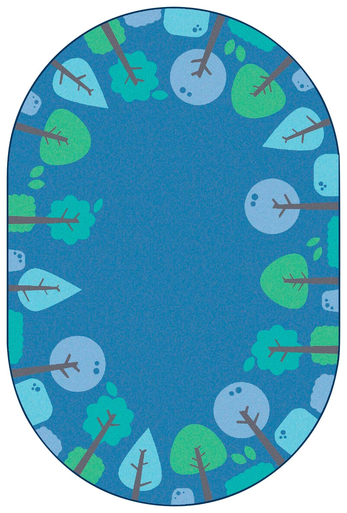 CARPETS FOR KIDS KIDSOFT TRANQUIL TREES - 4 FT X 6 FT OVAL - BLUE