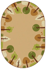 CARPETS FOR KIDS KIDSOFT TRANQUIL TREES - 4 FT X 6 FT OVAL - TAN