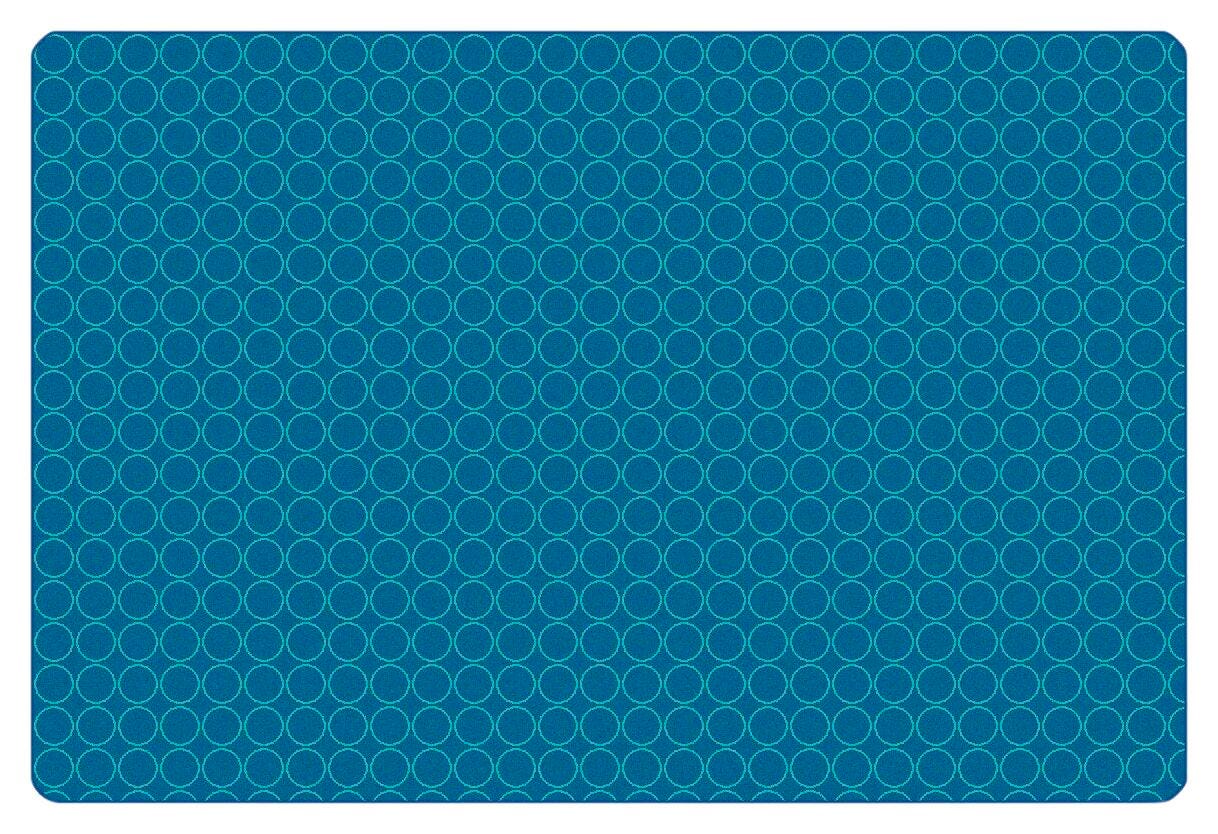 CARPETS FOR KIDS - KIDSOFT COMFORTING CIRCLES - 3 FT X 4 FT RECTANGLE - BLUE/TEAL
