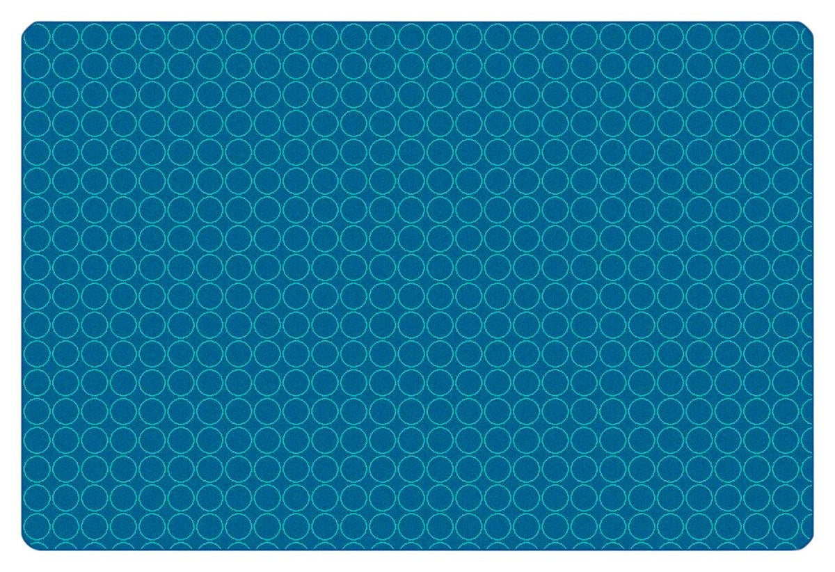 CARPETS FOR KIDS - KIDSOFT COMFORTING CIRCLES - 3 FT X 4 FT RECTANGLE - BLUE/TEAL