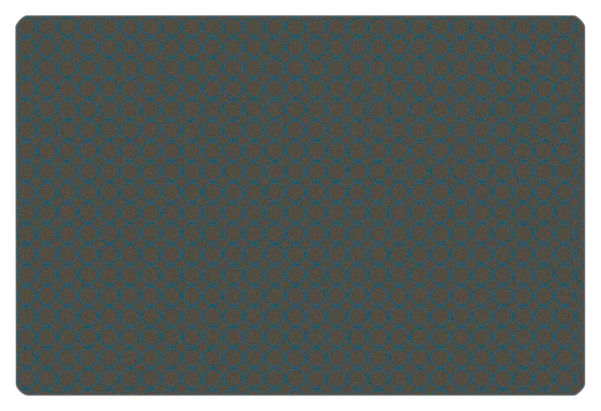 CARPETS FOR KIDS - KIDSOFT COMFORTING CIRCLES - 3 FT X 4 FT RECTANGLE - GRAY/BLUE COLOR