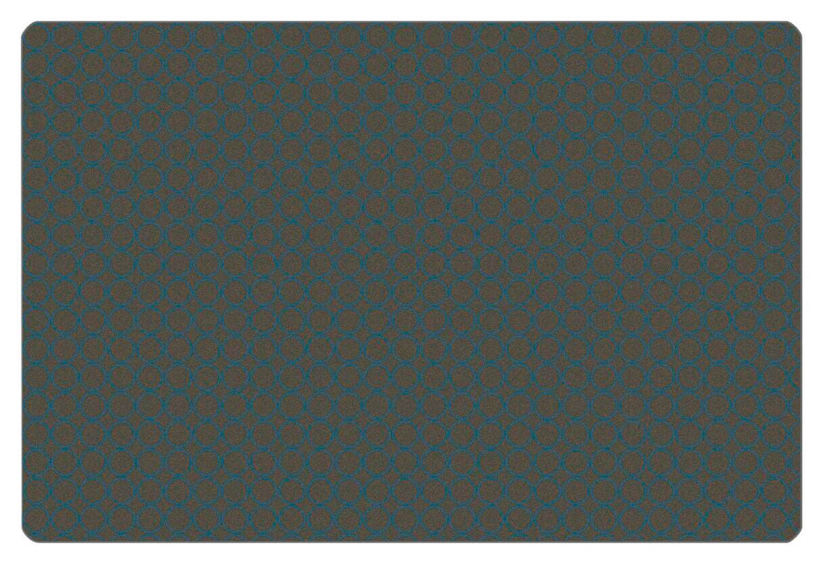 CARPETS FOR KIDS - KIDSOFT COMFORTING CIRCLES - 6 FT X 9 FT RECTANGLE - GRAY/BLUE COLOR