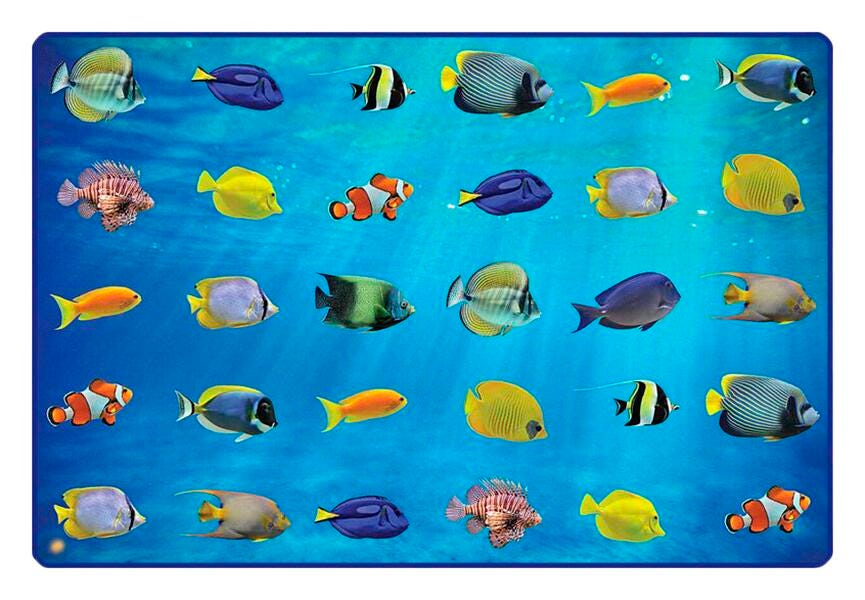 CARPETS FOR KIDS - PIXEL PERFECT FRIENDLY FISH SEATING - 6 FT X 9 FT RECTANGLE
