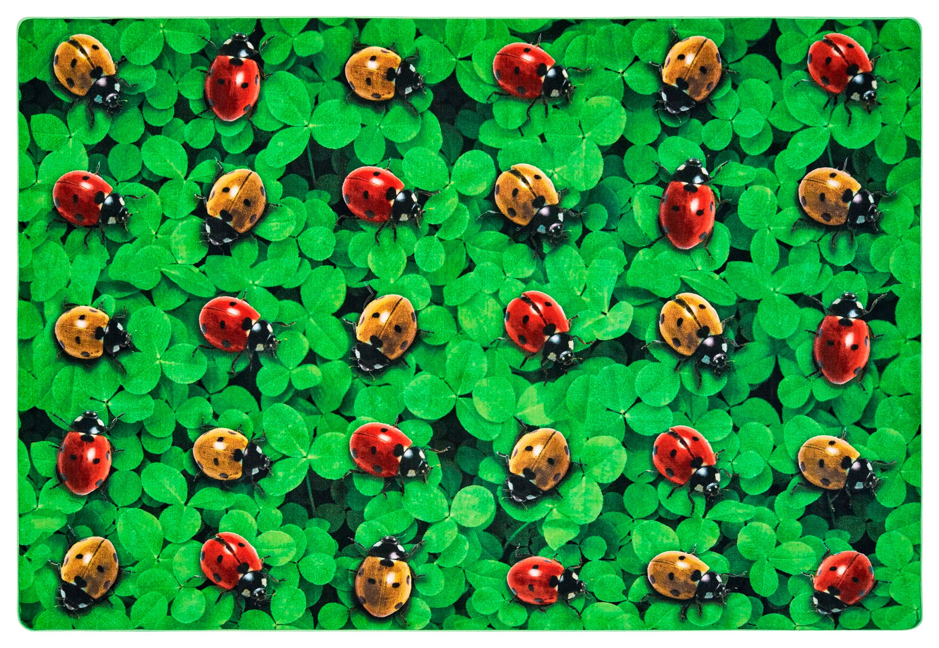 CARPETS FOR KIDS - PIXEL PERFECT REAL LADYBUG SEATING - 6 FT X 9 FT RECTANGLE