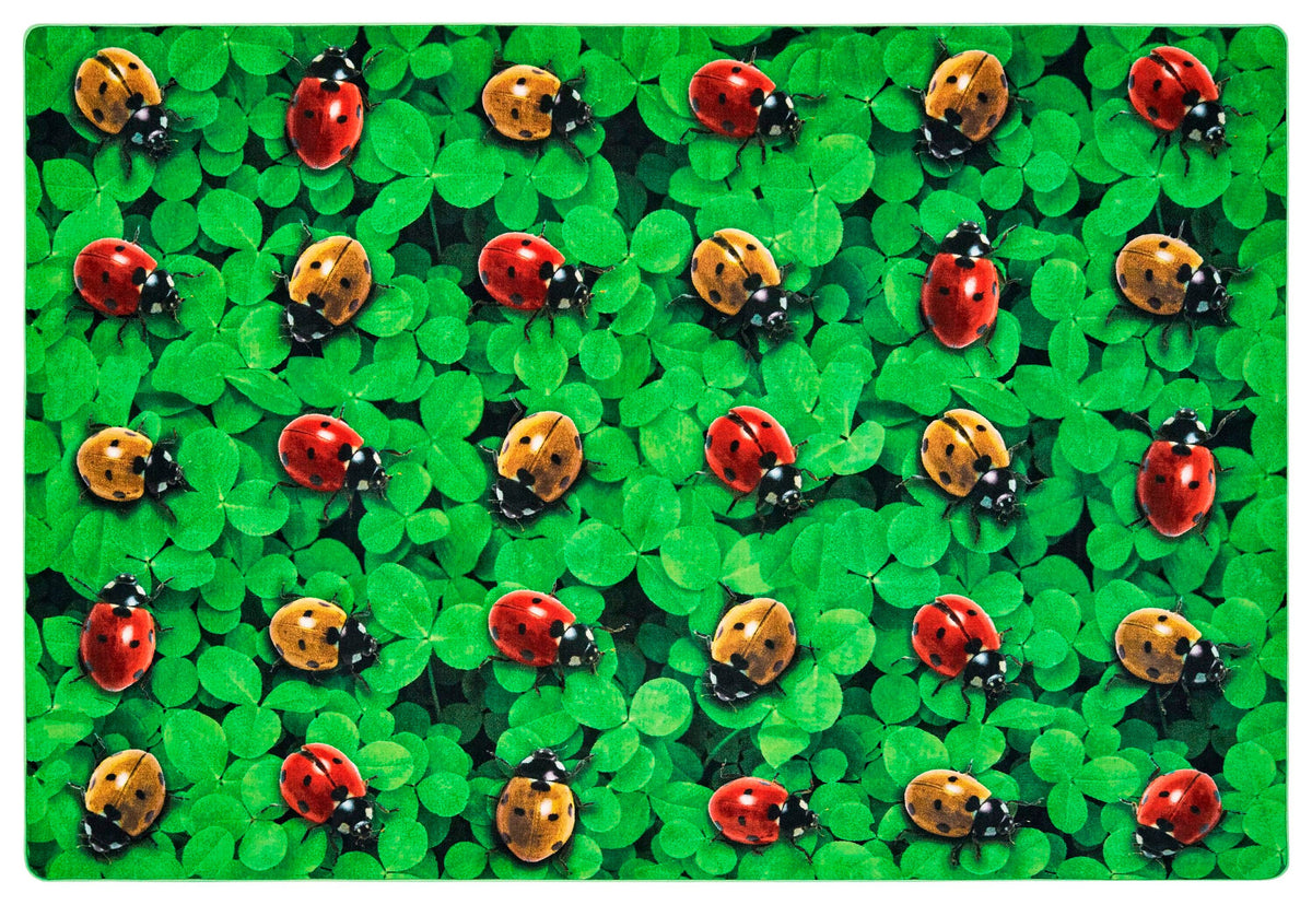 CARPETS FOR KIDS - PIXEL PERFECT REAL LADYBUG SEATING - 6 FT X 9 FT RECTANGLE