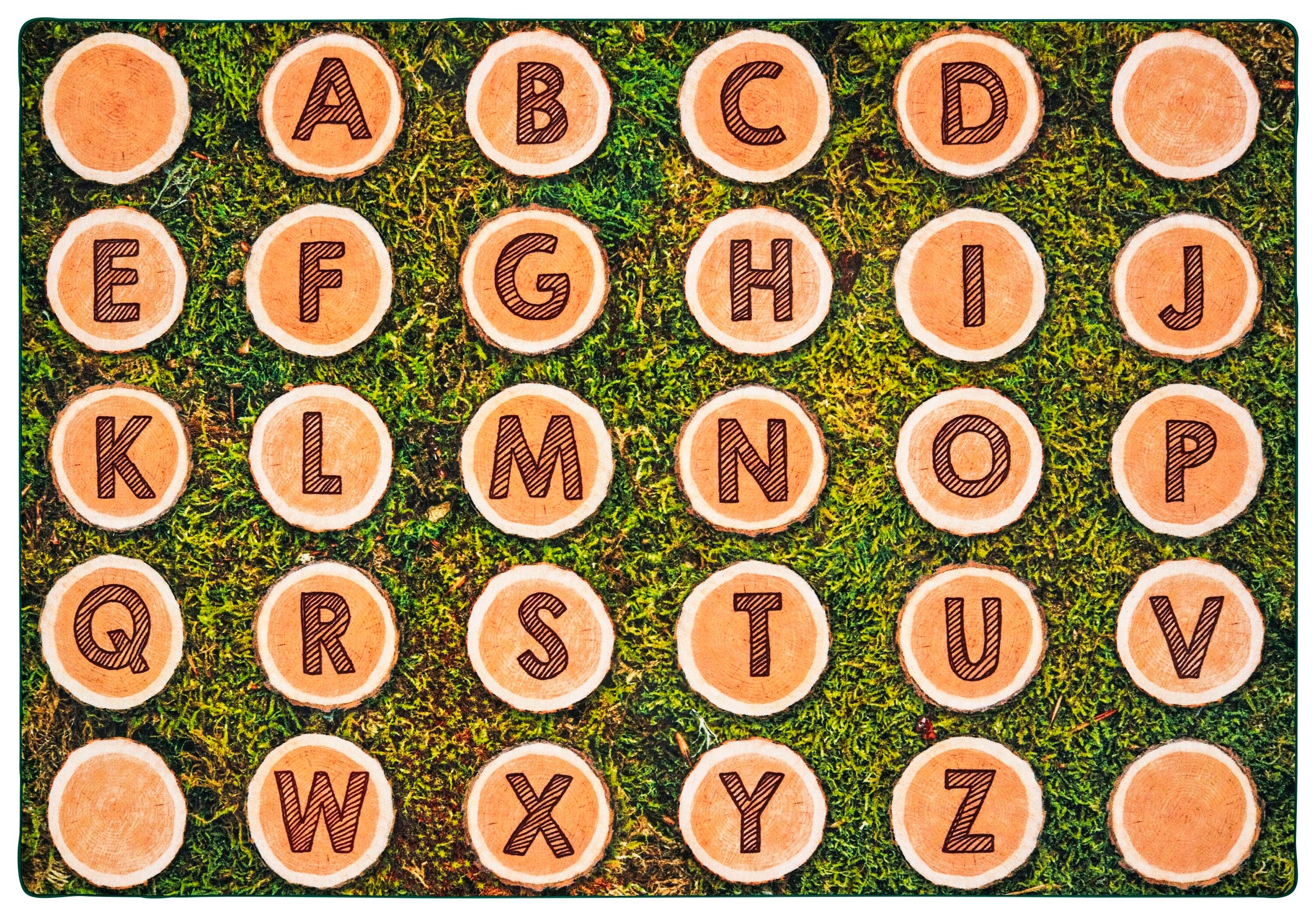 CARPETS FOR KIDS - PIXEL PERFECT ALPHABET TREE ROUNDS SEATING - 6 FT X 9 FT RECTANGLE