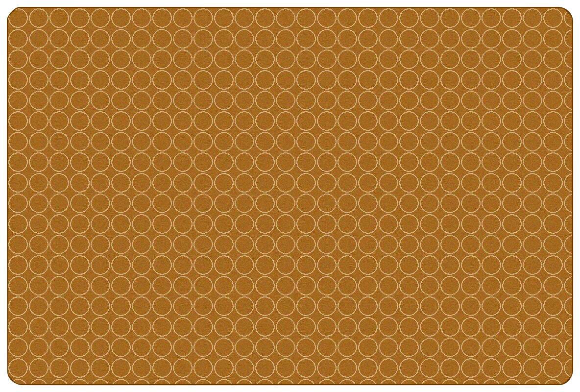 CARPETS FOR KIDS - KIDSOFT COMFORTING CIRCLES - 3 FT X 4 FT RECTANGLE - BROWN/TAN