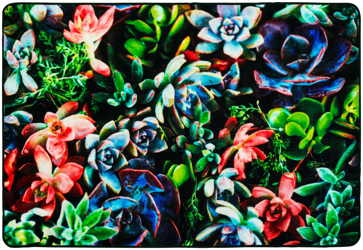 CARPETS FOR KIDS - PIXEL PERFECT SUCCULENT GARDEN - 3 FT X 5 FT RECTANGLE