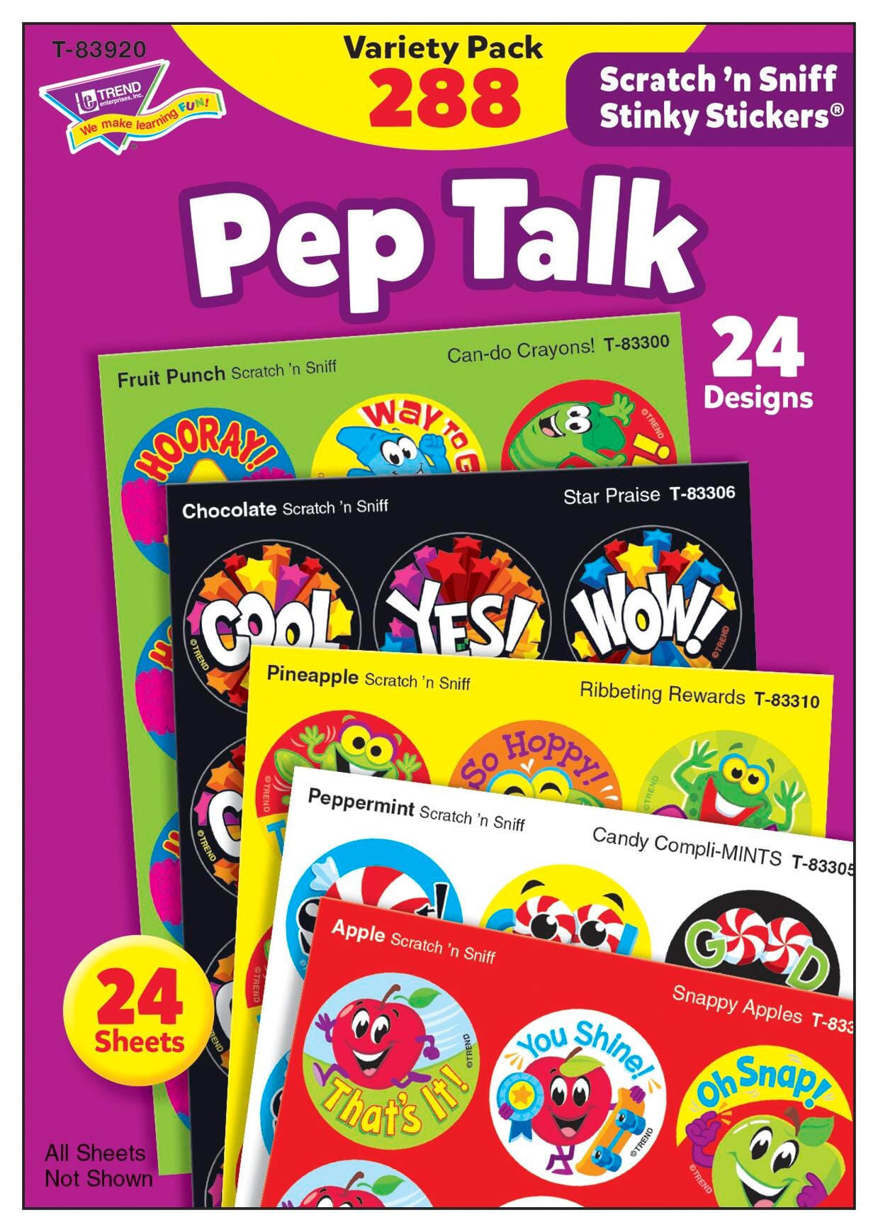 STICKERS PEP TALK SCRATCH N SNIFF VARIETY PACK OF 288