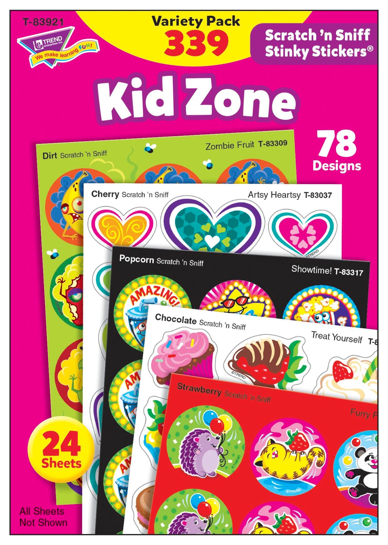 STICKERS KID ZONE SCRATCH N SNIFF VARIETY PACK OF 339