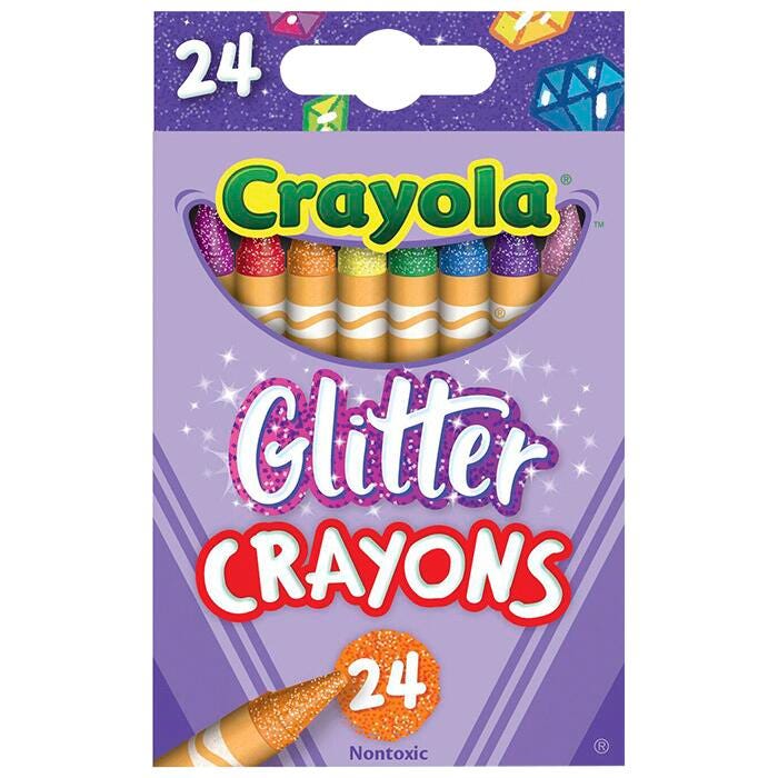 CRAYONS CRAYOLA STANDARD ASST GLITTER SET OF 24