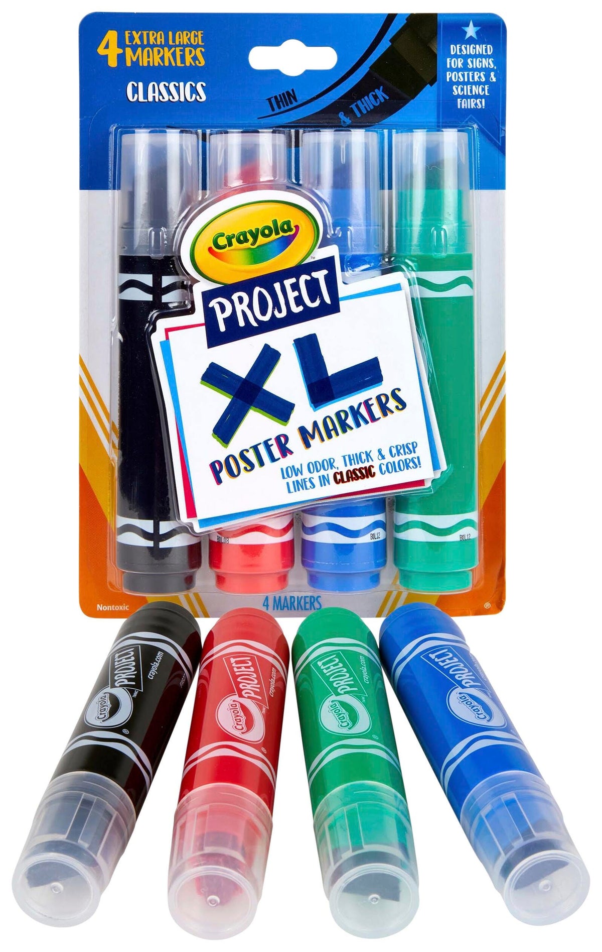 MARKERS CRAYOLA PROJECT XL POSTER ASST CLASSIC SET OF 4