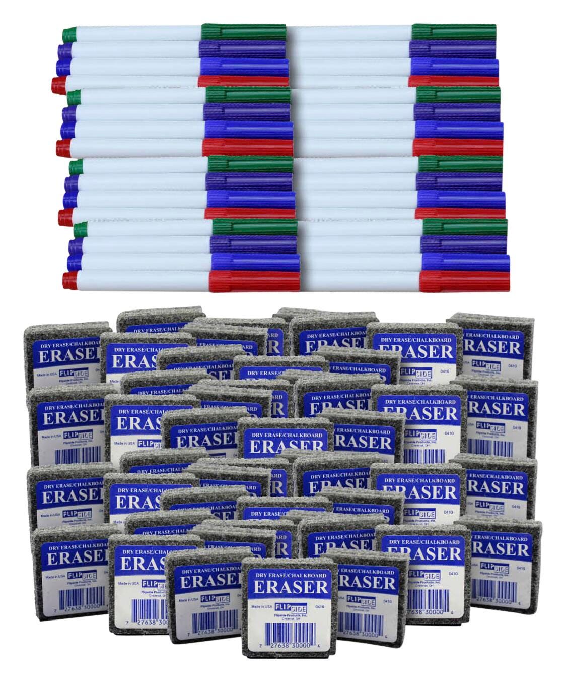 DRY ERASE MARKER AND ERASER COMBO PACK 96 PC ASST COLOR MARKER SET