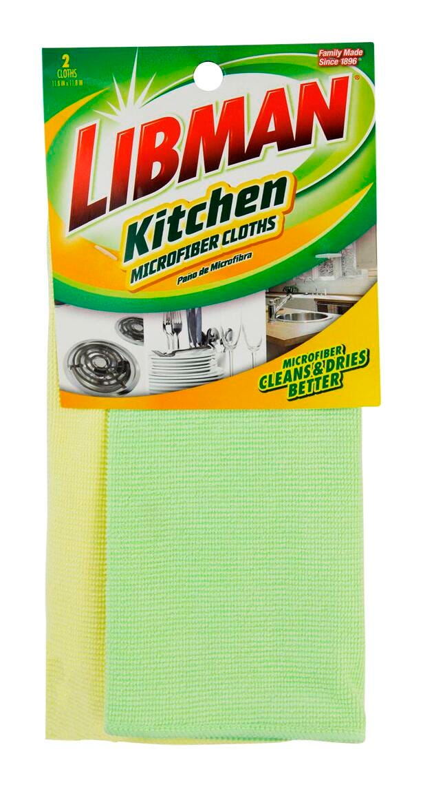 ALL PURPOSE MICROFIBER CLOTH GREEN YELLOW 2 PACK