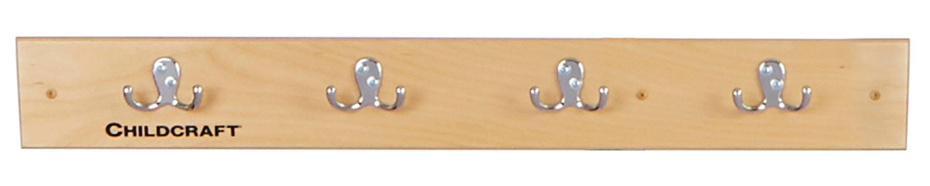 QS COAT RACK WALL MOUNT STRIP 4 HOOKS