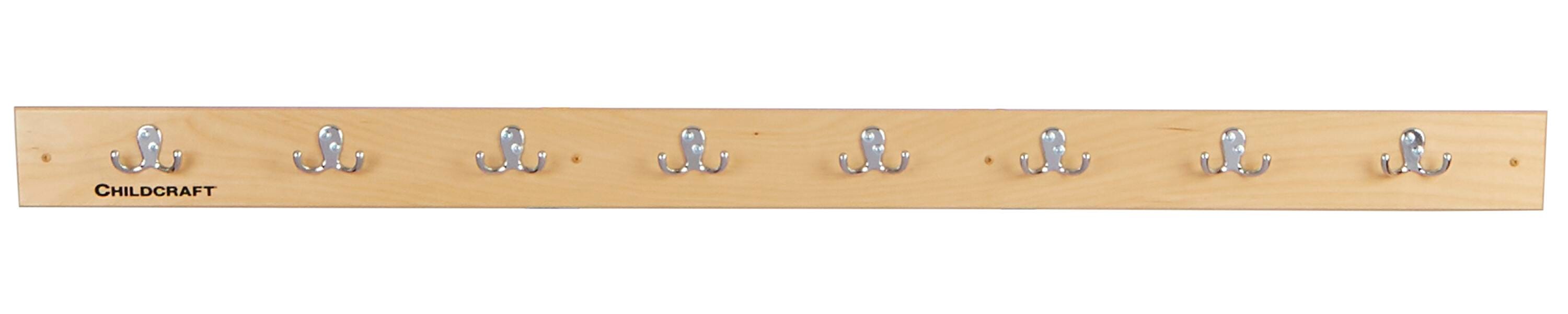 QS COAT RACK WALL MOUNT STRIP 8 HOOKS