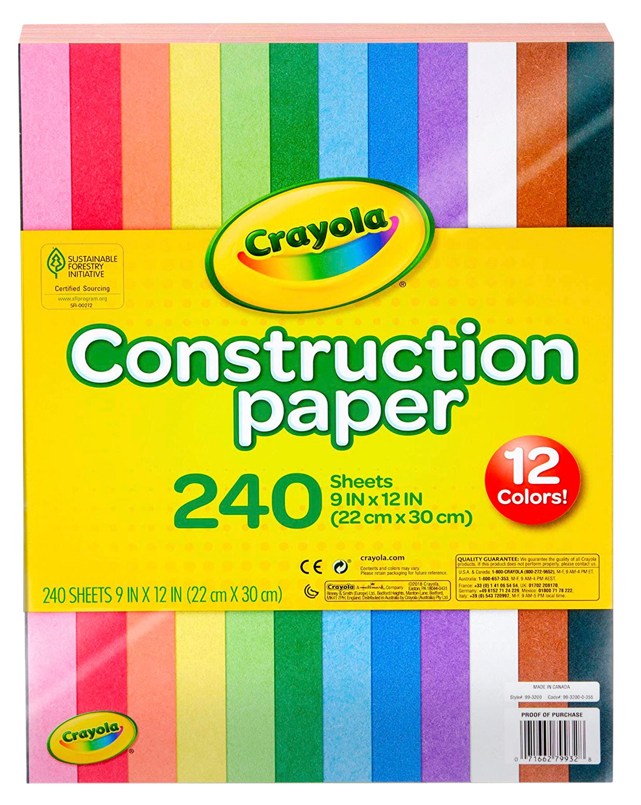 PAPER CONSTRUCTION CRAYOLA 9X12 IN 240 SHTS