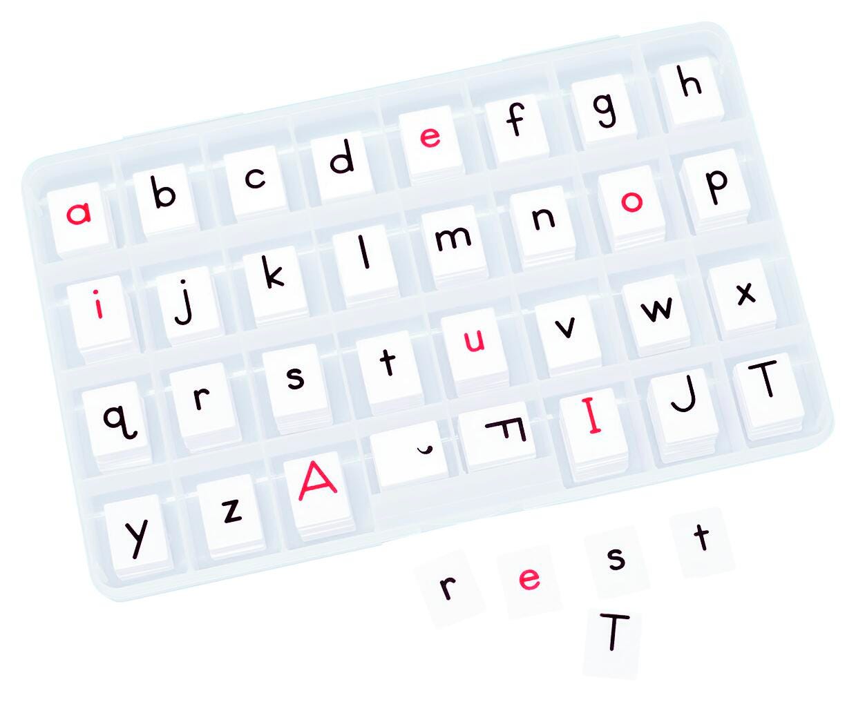 ALPHABET - 2 SIDED LETTER TILES WITH TRAY GR PK-3