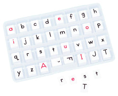 ALPHABET - 2 SIDED LETTER TILES WITH TRAY GR PK-3