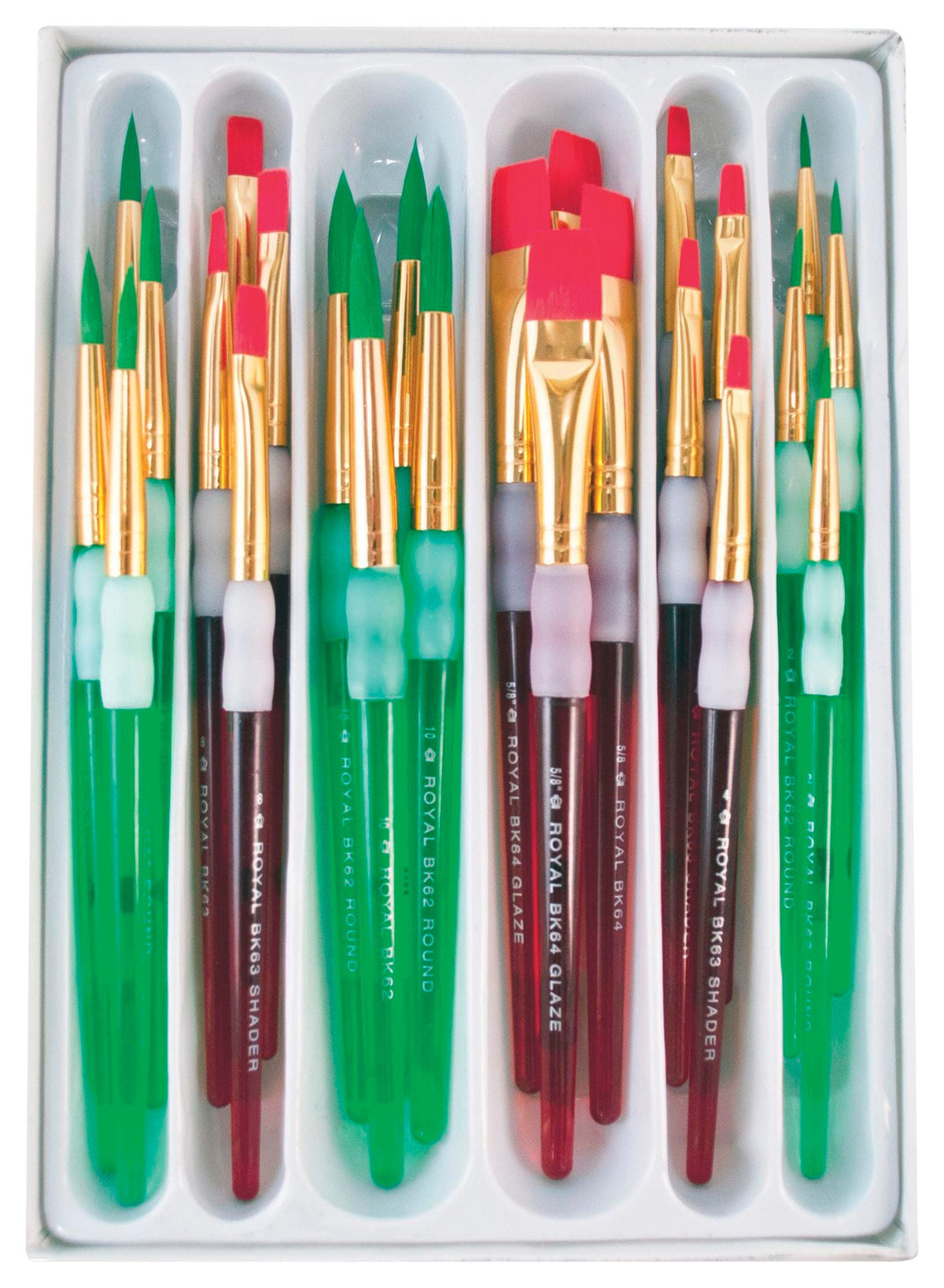 BRUSH PAINT BIG KIDS CHOICE ROUND AND FLAT VALUE SET OF 24