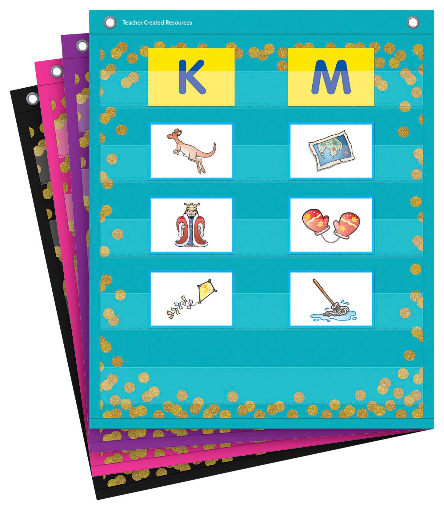 POCKET CHART - CONFETTI MAGNETIC MINI 14 X 17 S/4