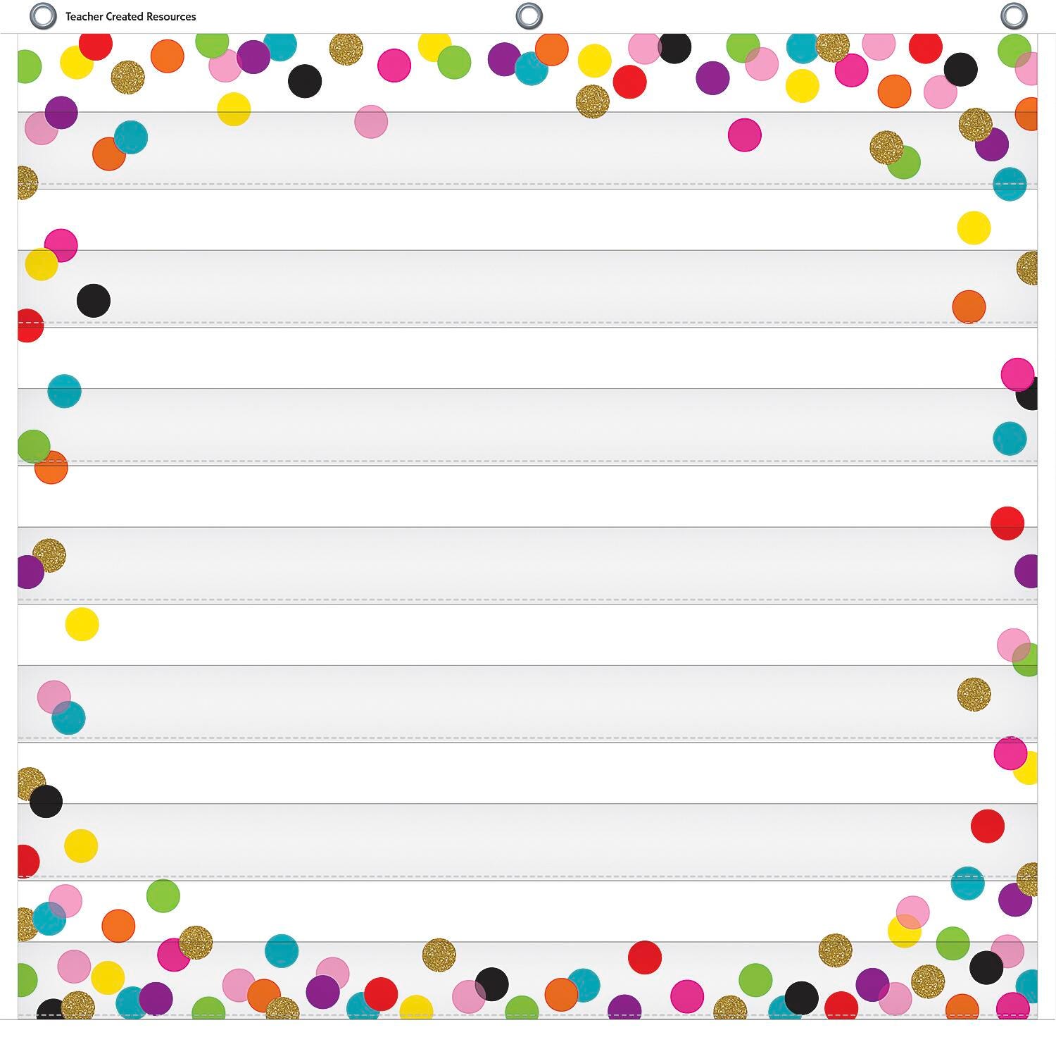 POCKET CHART - CONFETTI 7 POCKET 28 X 28