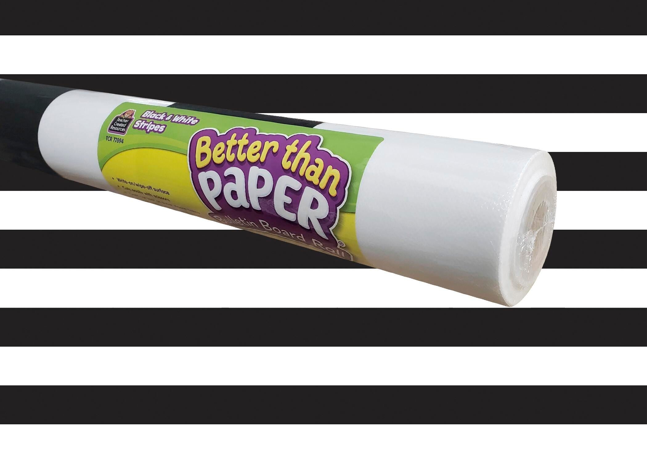 PAPER BULLETIN BOARD BETTER THAN PAPER ROLL - BLACK STRIPE 4X12 FT