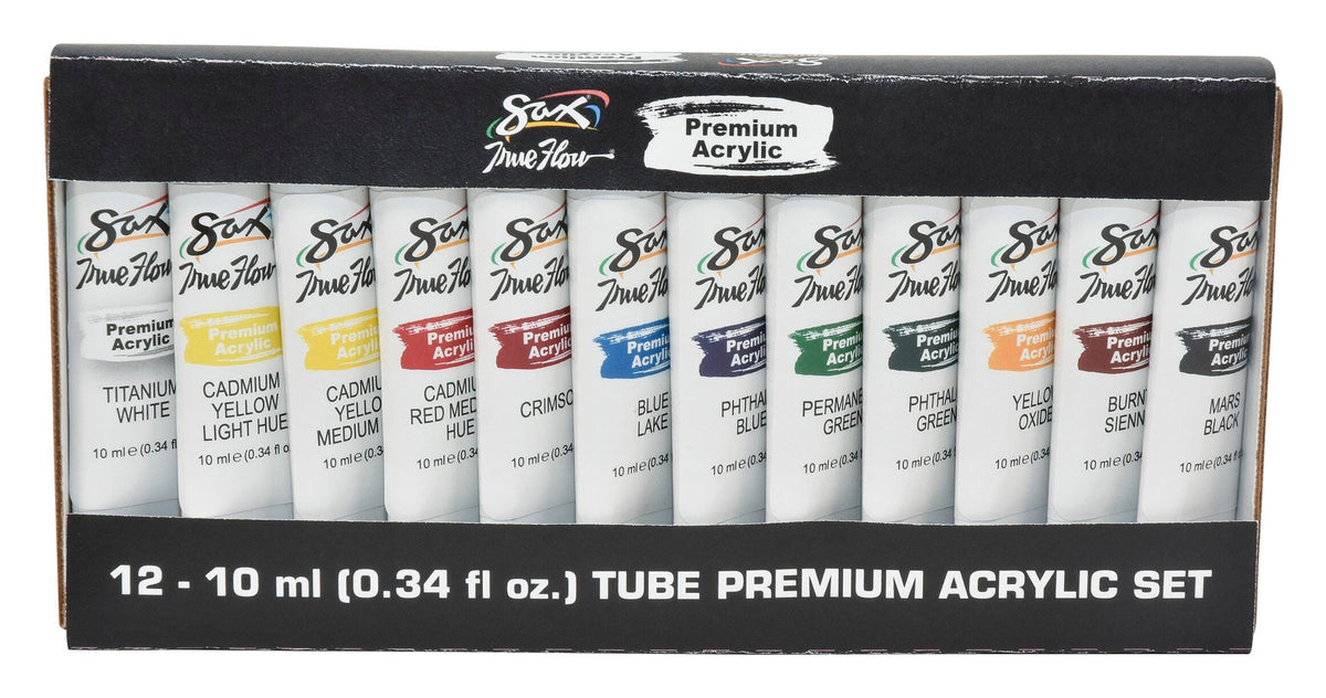 PAINT ACRYLIC SAX PREMIUM 0.34OZ TUBE SAX PREMIUM SET OF 12