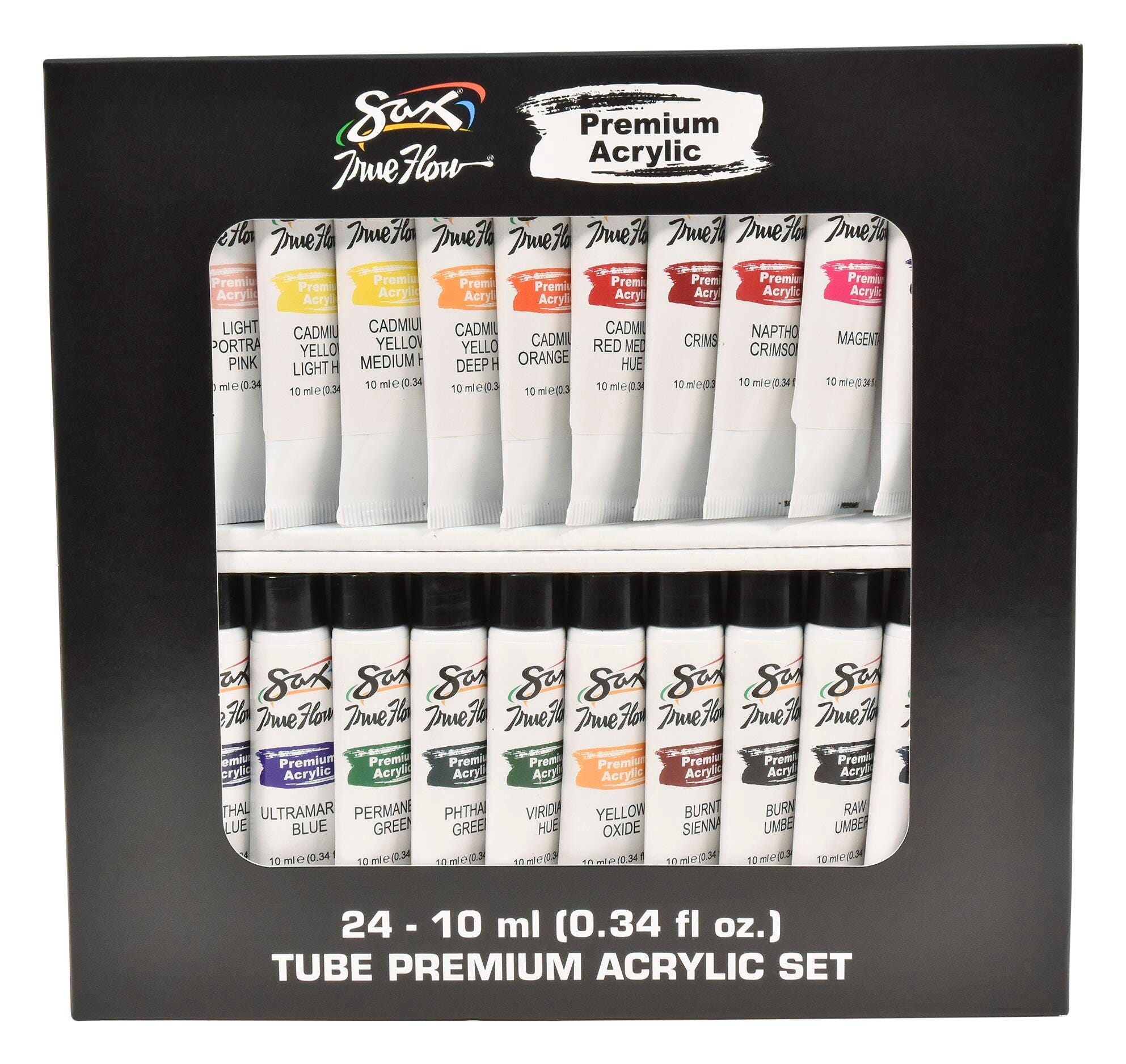 PAINT ACRYLIC SAX PREMIUM 0.34OZ TUBE SAX PREMIUM SET OF 24