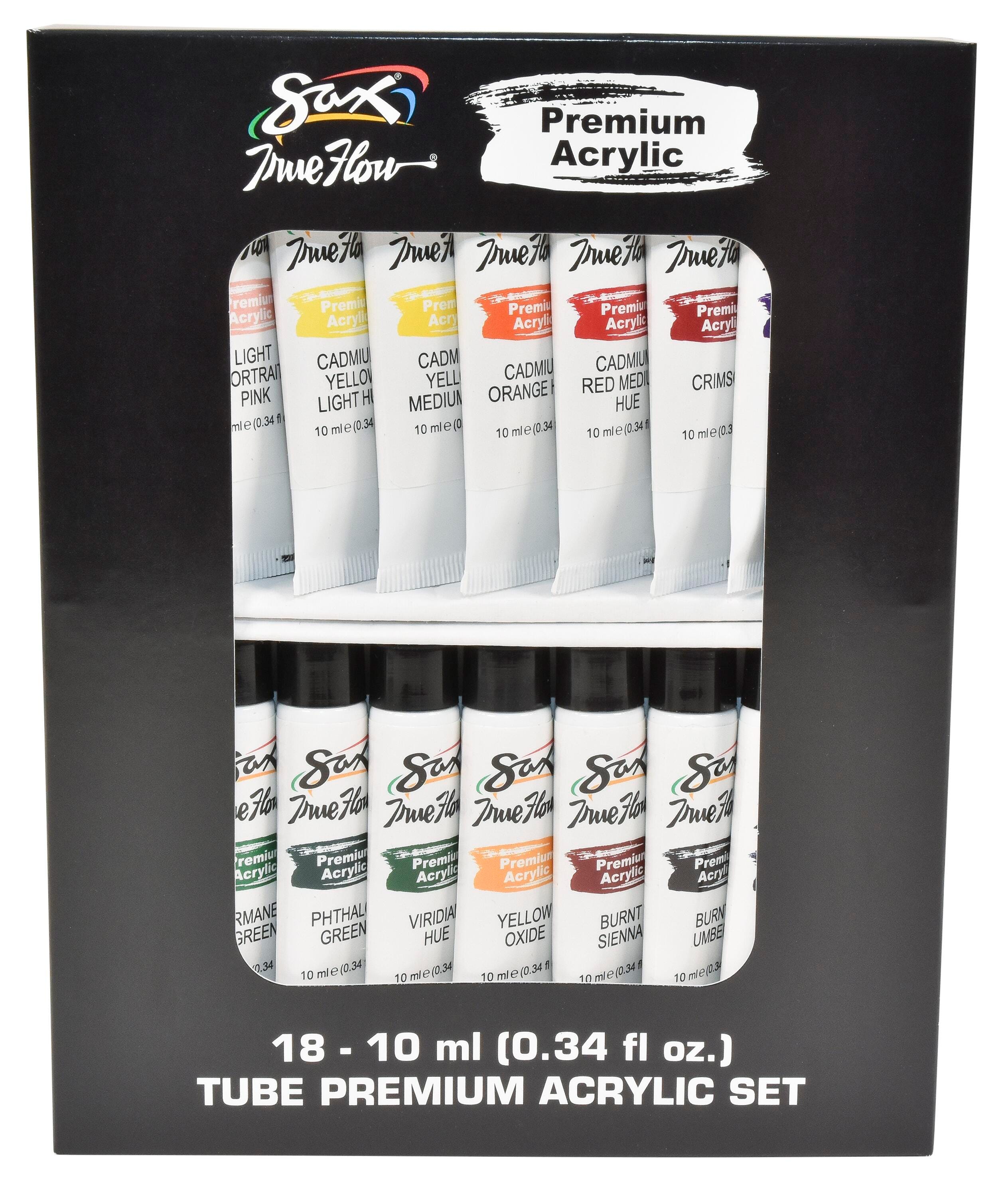 PAINT ACRYLIC SAX PREMIUM 0.34OZ TUBE SAX PREMIUM SET OF 18