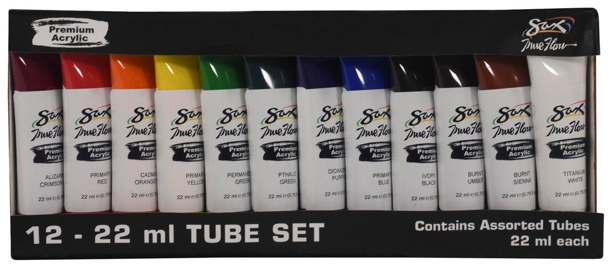 PAINT ACRYLIC SAX PREMIUM 0.75OZ TUBE SAX PREMIUM SET OF 12
