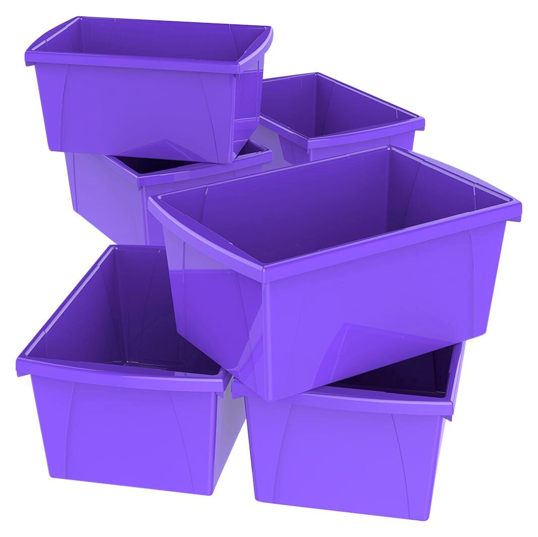 STORAGE BINS 5.5 GALLON MEDIUM PURPLE PACK OF 6