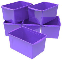 BOOK BINS INTERLOCKING DOUBLE WIDE PURPLE PACK OF 6