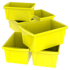 STORAGE BINS 5.5 GALLON MEDIUM YELLOW PACK OF 6