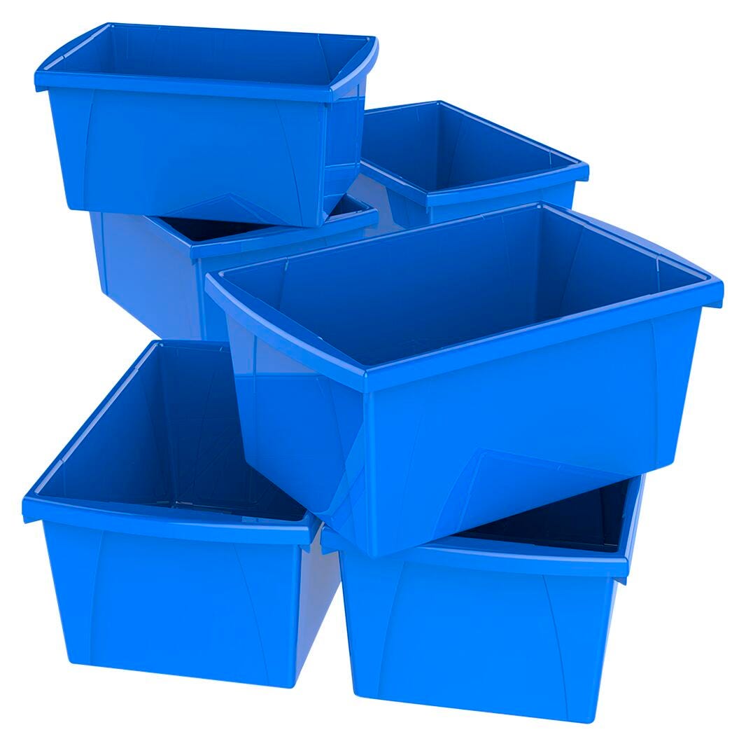 STORAGE BINS 5.5 GALLON MEDIUM BLUE PACK OF 6